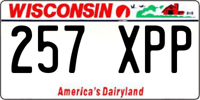 WI license plate 257XPP