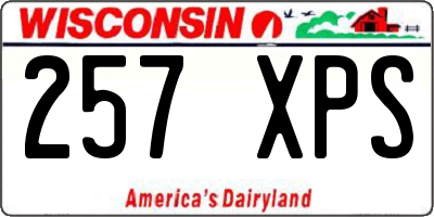 WI license plate 257XPS