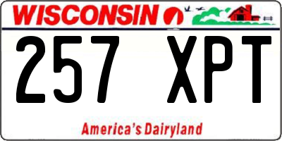 WI license plate 257XPT