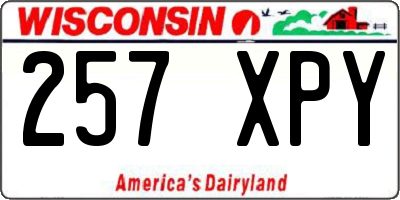 WI license plate 257XPY