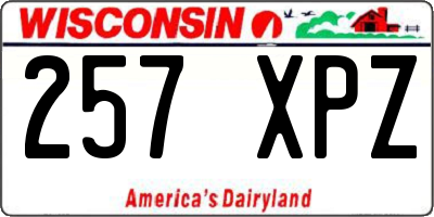 WI license plate 257XPZ