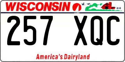 WI license plate 257XQC