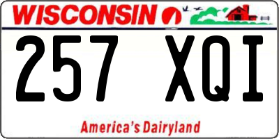 WI license plate 257XQI