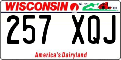 WI license plate 257XQJ
