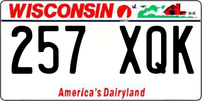 WI license plate 257XQK