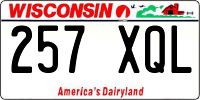 WI license plate 257XQL
