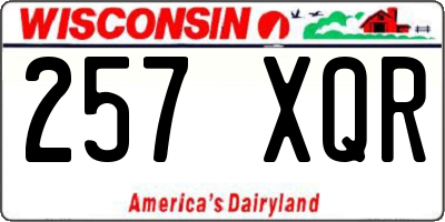 WI license plate 257XQR