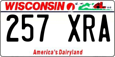 WI license plate 257XRA