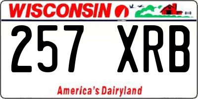 WI license plate 257XRB