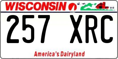WI license plate 257XRC