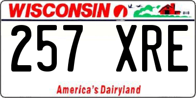 WI license plate 257XRE