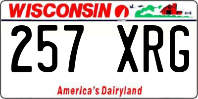 WI license plate 257XRG