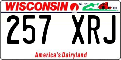 WI license plate 257XRJ