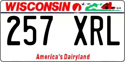 WI license plate 257XRL