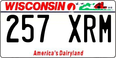 WI license plate 257XRM