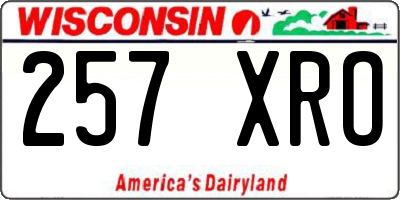WI license plate 257XRO