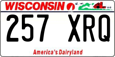 WI license plate 257XRQ