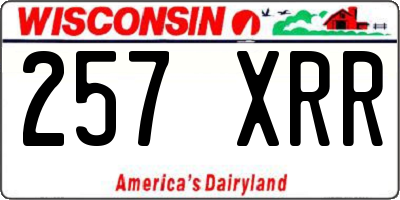 WI license plate 257XRR