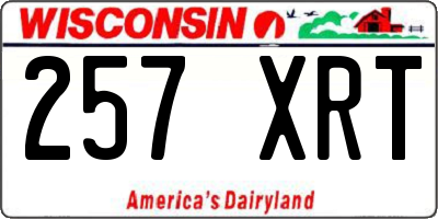 WI license plate 257XRT