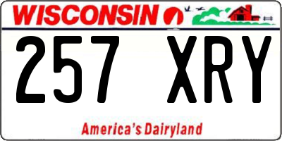WI license plate 257XRY