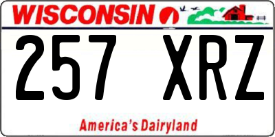 WI license plate 257XRZ