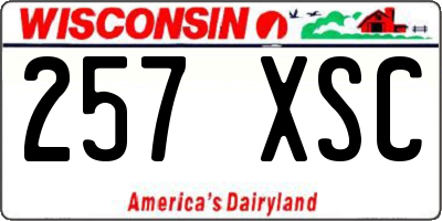 WI license plate 257XSC