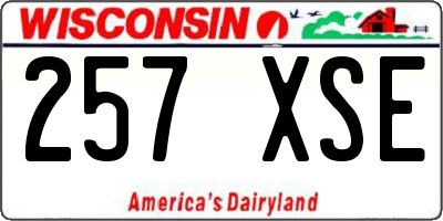 WI license plate 257XSE