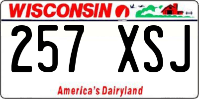 WI license plate 257XSJ