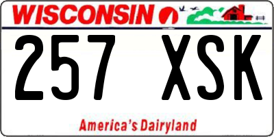 WI license plate 257XSK