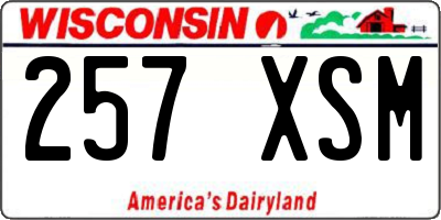 WI license plate 257XSM