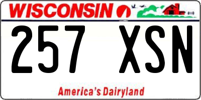 WI license plate 257XSN