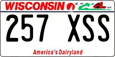 WI license plate 257XSS