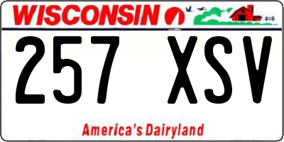 WI license plate 257XSV