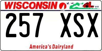 WI license plate 257XSX