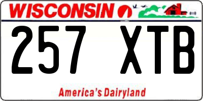 WI license plate 257XTB