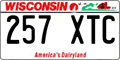 WI license plate 257XTC