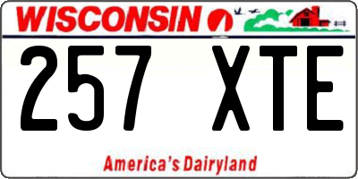 WI license plate 257XTE