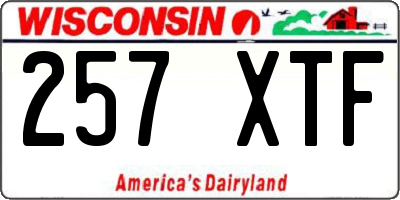 WI license plate 257XTF