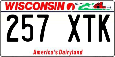 WI license plate 257XTK