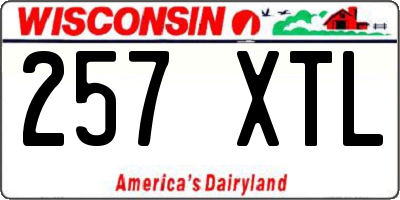 WI license plate 257XTL