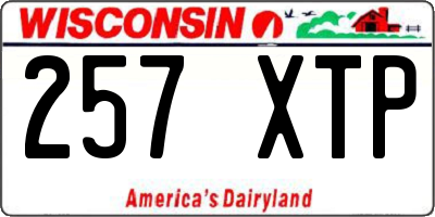 WI license plate 257XTP