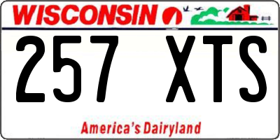 WI license plate 257XTS