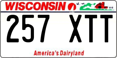 WI license plate 257XTT