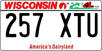 WI license plate 257XTU