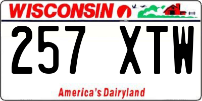WI license plate 257XTW