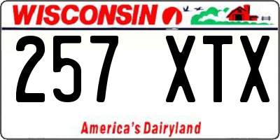WI license plate 257XTX