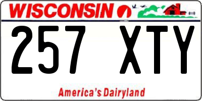 WI license plate 257XTY