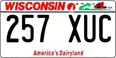 WI license plate 257XUC