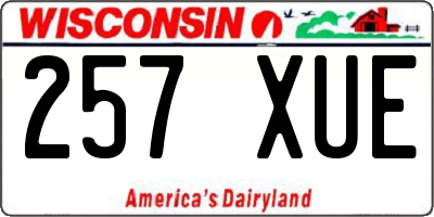 WI license plate 257XUE
