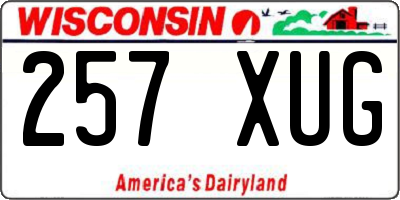 WI license plate 257XUG